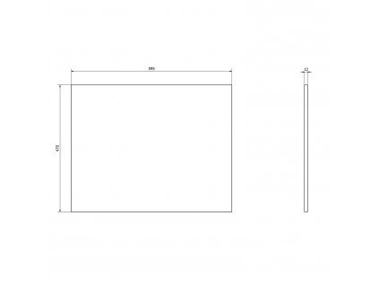 SKARA deska Rockstone 595x12x470 mm, bílá mat