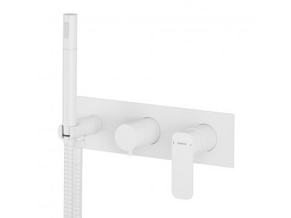 SPY podomítková sprchová baterie s ruční sprchou, 2 výstupy, bílá mat