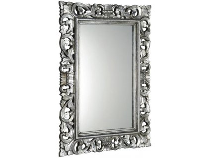 SCULE zrcadlo ve vyřezávaném rámu 80x120cm, stříbrná