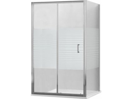 MEXEN/S - Apia sprchový kout posuvný 110x100, sklo transparent/pruhy, chrom + vanička 840-110-100-01-20-4010