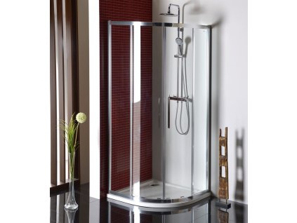 LUCIS LINE čtvrtkruhová sprchová zástěna, 900x900mm, R550, čiré sklo