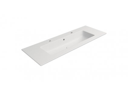 PURA keramické dvojumyvadlo Slim 122x46cm, bílá mat DOPRAVA ZDARMA