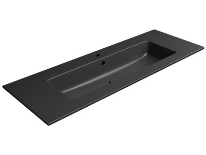 PURA keramické umyvadlo Slim 122x46cm, černá mat DOPRAVA ZDARMA