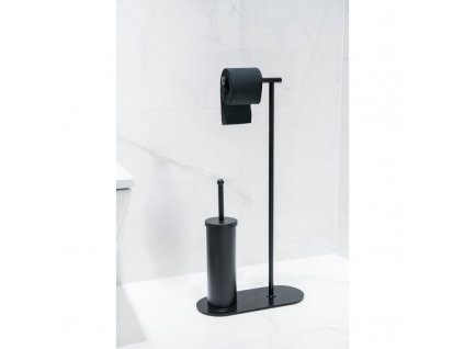 wc stetka drzak papiru cerny kov