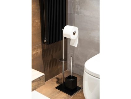 wc stetka drzak papiru nerez a cerna barva