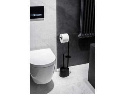 wc stetka drzak papiru nerez cerna