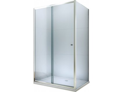 MEXEN/S - Apia sprchový kout posuvný 100x70, sklo transparent, chrom + vanička 840-100-070-01-00-4010