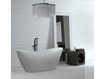 volne stojici vana viya glam stribrna