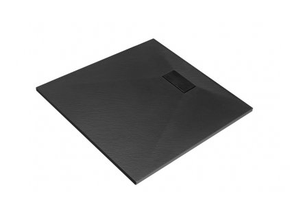 Čtvercová sprchová vanička VEXO - černá, Černá , Bez nožiček, 90 cm, 90 cm