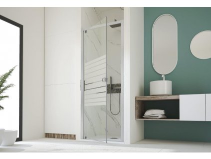 Sprchové dveře DECO N1B, 110 cm, Pravé (DX), Reflex bezpečnostní sklo - 6 mm, Bílá