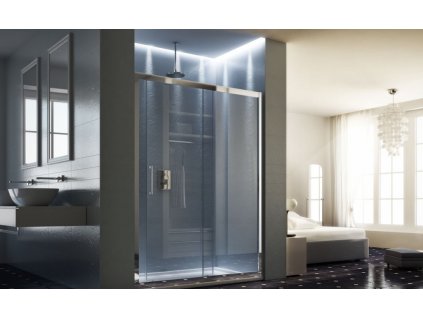 Sprchové dveře MAYA (matné sklo), 100 cm, Univerzální Levé / Pravé, Acidato bezpečnostní sklo - 6 mm, Hliník leštěný