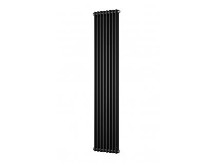 Koupelnový radiátor TUBUS 2 černá barva, Černá, Boční, 349 × 1800 mm, výkon 927 W