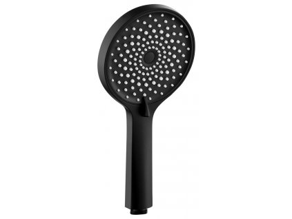 Ruční masážní sprcha, 4 režimy sprchování, průměr 123mm, černá mat