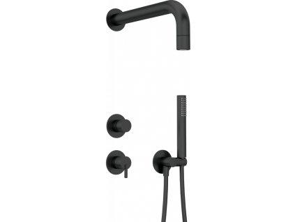 DEANTE - Silia černá jednoručková, baterie Podomítkový sprchový set, s pevnou sprchovou hlavicí NQS_N9XK