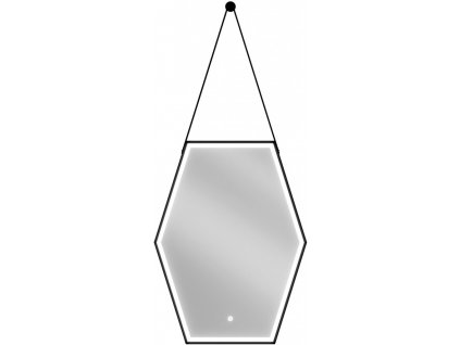 MEXEN - Orla zrcadlo s osvětlením 60 x 80 cm, LED 6000K, černý rám 9815-060-080-611-70