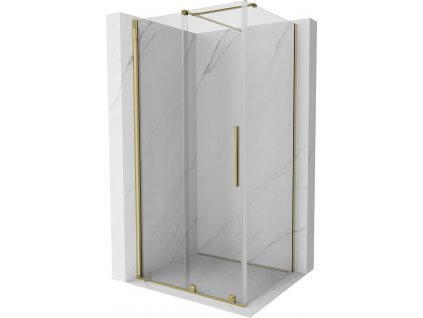 MEXEN/S - Velar sprchový kout 110 x 100, transparent, zlatá 871-110-100-01-50