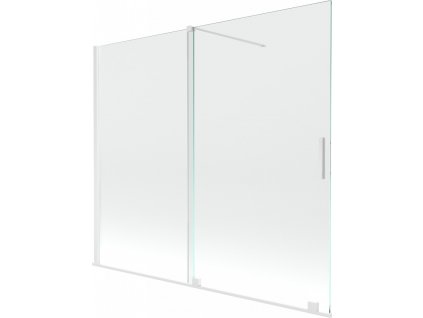 MEXEN/S - Velar Dvoukřídlá posuvná vanová zástěna 180 x 150 cm, transparent, bílá 896-180-000-01-20
