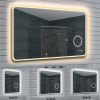 LED zrcadlo MATTEO 60x70 cm, kosmetické zrcátko 5 x zoom, funkce proti zamlžování