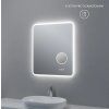 LED zrcadlo MATTEO 60x70 cm, kosmetické zrcátko 5 x zoom, funkce proti zamlžování