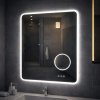Koupelnové zrcadlo MATTEO 60x70 cm, LED osvětlení, lupa a Antifog