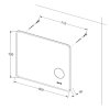 LED zrcadlo MATTEO 80x70 cm, kosmetické zrcátko 5× zoom, funkce proti zamlžování