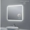 LED zrcadlo MATTEO 80x70 cm, kosmetické zrcátko 5× zoom, funkce proti zamlžování