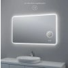 LED zrcadlo MATTEO 120x70 cm, kosmetické zrcátko 5 x zoom, funkce proti zamlžování