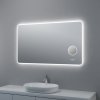LED zrcadlo MATTEO 120x70 cm, kosmetické zrcátko 5 x zoom, funkce proti zamlžování