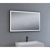 Zrcadlo NOIR 100x60 cm, černý matný rám, nastavitelné LED osvětlení, funkce proti zamlžování