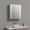 Galerka s hodinami, 700 x 600 mm, kosmetické zrcátko, hodiny a LED osvětlení