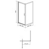 CERSANIT - Sprchový kout ARTECO čtverec 90x190, kyvný, čiré sklo S157-010