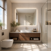 LED Zrcadlo BASIC 80x70 cm s funkcí proti zamlžování