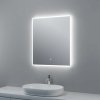 Zrcadlo 60 x 70 cm, s LED osvětlením a funkcí proti zamlžování, dotykový spínač