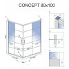 REA - Sprchový kout Concept Black 80x100 REA-K6389