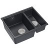Quadron - Granitový dřez Logan 150 Black Metallic Ocel HCQL5646U8-BS_U  DOPRAVA ZDARMA