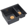 Quadron - Granitový dřez Logan 150 Black Metallic Ocel HCQL5646U8-BS_U  DOPRAVA ZDARMA