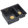 Quadron - Granitový dřez Logan 150 Black Metallic Ocel HCQL5646U8-BS_U  DOPRAVA ZDARMA