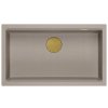 Quadron - Granitový dřez Logan 110 Beige Ocel HQD7644U4_BS_U  DOPRAVA ZDARMA