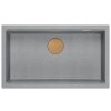 Quadron - Granitový dřez Logan 110 Grey Metallic Ocel HQD7644U5_BS_U  DOPRAVA ZDARMA