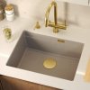 Quadron - Granitový dřez Logan 100 Beige Ocel HQJ6045U4_BS_U  DOPRAVA ZDARMA