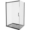 MEXEN/S - Omega sprchový kout 120x90, transparent, černá + černá vanička se sifonem 825-120-090-70-00-4070B