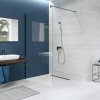 CERSANIT - Sprchová zástěna WALK-IN MILLE BLACK 100x200, čiré sklo S161-003