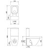 CERSANIT - WC KOMBI CREA CLEANON 010/020 ČTVEREC, NÁDRŽKA 010 3/5, SEDÁTKO DUR SLIM WO LW ONE K114-022-B-SET