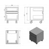 AVICE skříňka na kolečkách, 2x zásuvka 45x57x48,5cm, bílá
