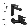 MEXEN/S - Pecos DS62 Set umyvadlové a vanové baterie s příslušenstvím, černá 72703DS62-70