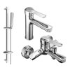 MEXEN/S - Saber DB72 Set umyvadlové a vanové baterie s příslušenstvím, chrom 72103DB72-00