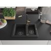 MEXEN/S - Carlos granitový dřez 1.5 včetně baterie Flora, černá 6518-77-670401-57-B  + slevový kód