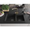 MEXEN/S - Tomas granitový dřez 2-bowl včetně baterie Duero, černá 6516-77-671600-50-B  + slevový kód
