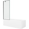MEXEN/S - Cubik obdélníková vana 150 x 70 cm s panelem + vanová zástěna 70, černá vzor 550315070X9507007070