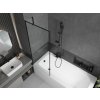 MEXEN/S - Vega obdélníková vana 170 x 70 cm s panelem + vanová zástěna 70, černá vzor 550117070X9507007070